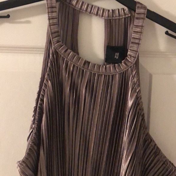 River Island velvet plisse top in gray - Picture 5 of 6